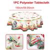 Christmas Polyester Round Tablecloth Merry Christmas Decor For Home 2025 Navidad Natal Cristmas Xmas Gift Happy NewYear 2025