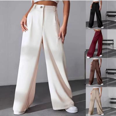 Damen High Waist Weite Hosen Lockerer Schnitt Mehrere Farben
