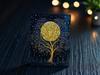 Handmade Leather Journal – Moon & Tree Design 5×7 in, 200 Pages, Deckle-Edge Paper