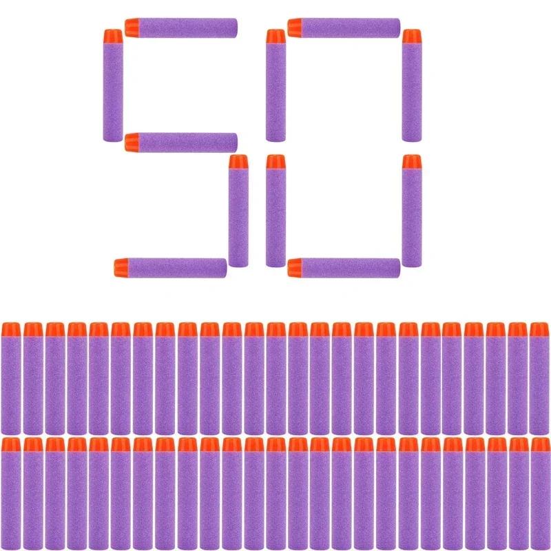 Фиолетовые сплошные круглоголовые дротики 7,2 см для бластеров серии N-strike Elite, пенные EVA, сменные дротики, аксессуары для детских игрушечных пистолетов