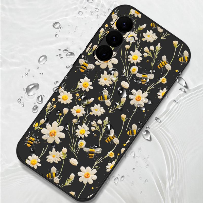 Cartoon Daisies Flowers Lanyard Case For Samsung Galaxy S25 S26 Ultra S24 S23 S22 Plus S21 FE A15 A16 A35 A36 A54 A55 A56 5G Capa