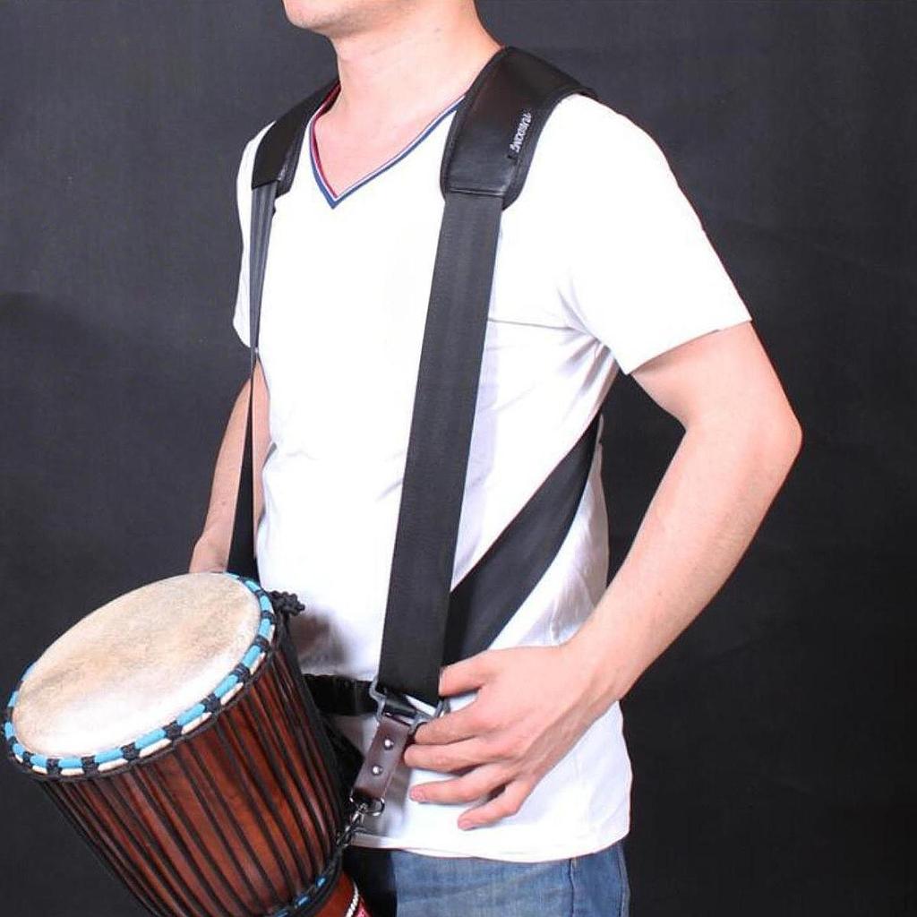 Nastaviteľný ramenný popruh Djembe so zahusťovacou podložkou, Popruh príslušenstva k bicím nástrojom, africký ručný bubon