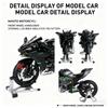 Anahtar Başlatma 1:9 H2 H2R Alaşımlı Yarış Motosiklet Modeli Döküm Pist Spor Motosiklet Modeli Ses ve Işık Spreyli Çocuk Oyuncak Hediye