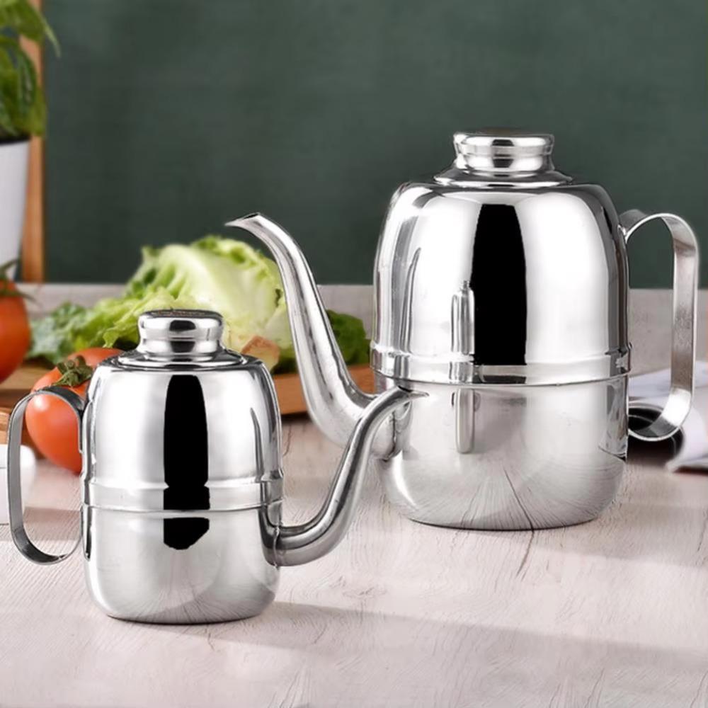 Stainless Steel Oil Dispenser 14/18/24/32/48oz Olive Oil Bottle Kitchen Supplies Oil Pot  Liquid