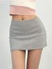 Damen Minirock Grau Niedrige Taille Slim Fit Paket Hüfte Shorts Rock Y2k Sexy Stil Kleidung Frühling Sommer