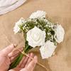 10/20 Stück Glitzer Künstliche Rosenblumen mit Stiel Blätter DIY Hochzeitssträuße Geburtstagsfeier Heimdekorationen DIY Bastelkranz