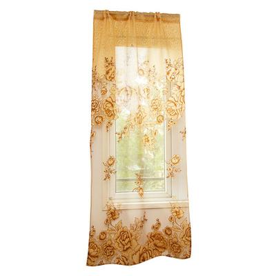 Rideau en Voile de Tulle transparent imprimé de fleurs de luxe moderne, porte fenêtre de maison, balcon