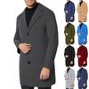 Trench Coat Men Wool Blend Coat Notched Collar Single Breasted Overcoat Business Casual Winter Jacket With Pockets