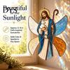 Window Suncatcher DIY Project Christian Kit, Stained Glass Style Religious Sun Catcher, Complete Assembly Set Iridescent Hanging Ornament for