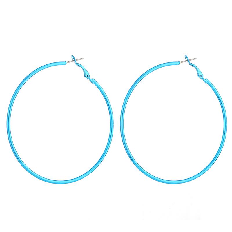 Kenjie Iridescent Electroplated Classic Hoop Earrings for Women - Colorful Punk Retro Style.