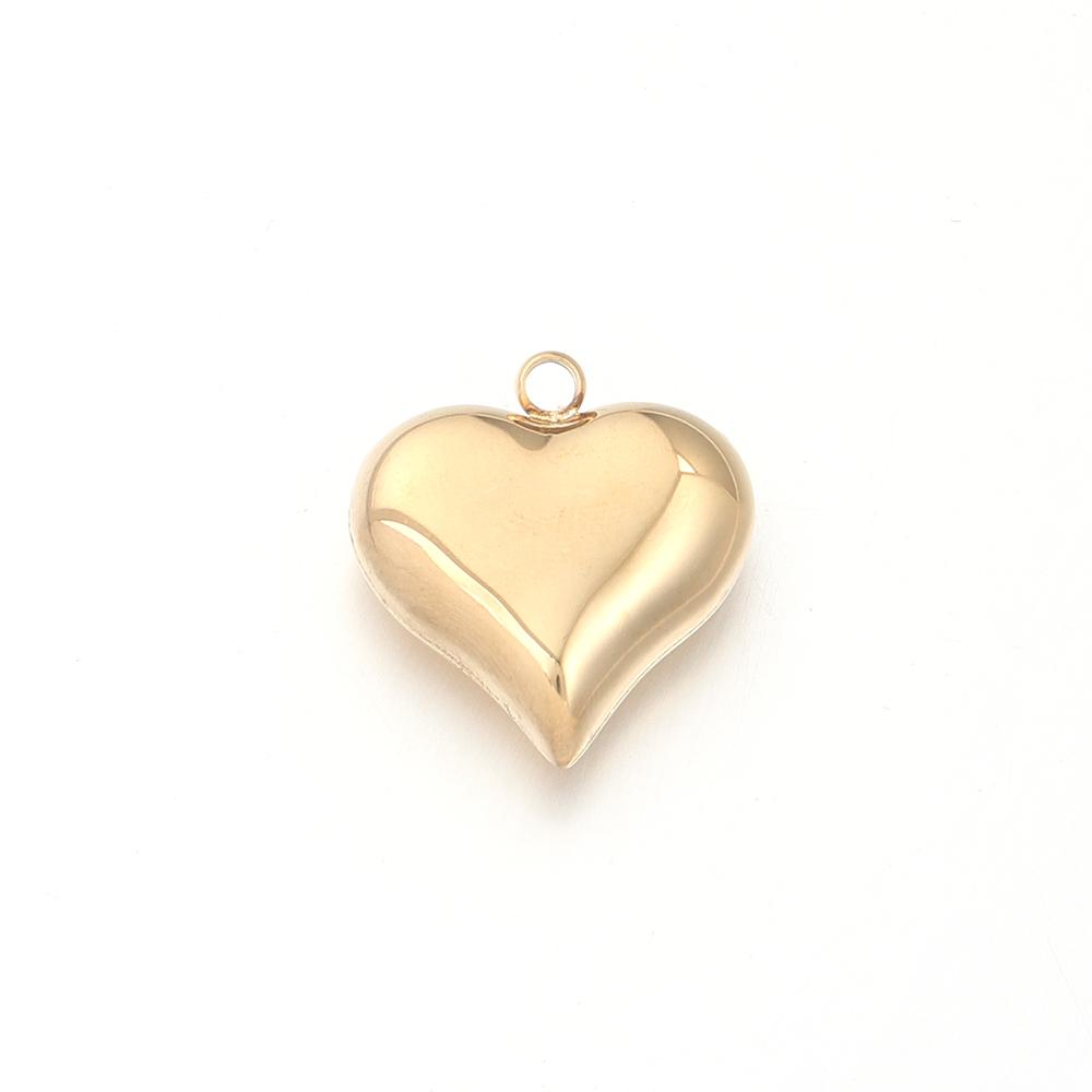 1Pc 15-45mm Stainless Steel Heart Charms for DIY Earrings Necklace Bracelet Pendant Jewelry Making Findings Accessories