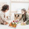 CARLORBO Wooden Pretend Play Toy, Fresh Vegetables & Fruits, Magnetic Food Set for Girls and Boys, Easy-to-Cut Wooden Toy