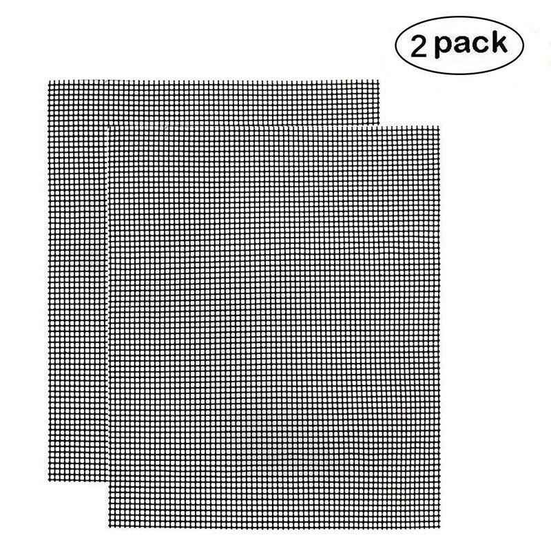Bbq Grill Mat Mesh 2 Pcs Non Stick Teflon Cooking Grilling Sheet Liner Fish New