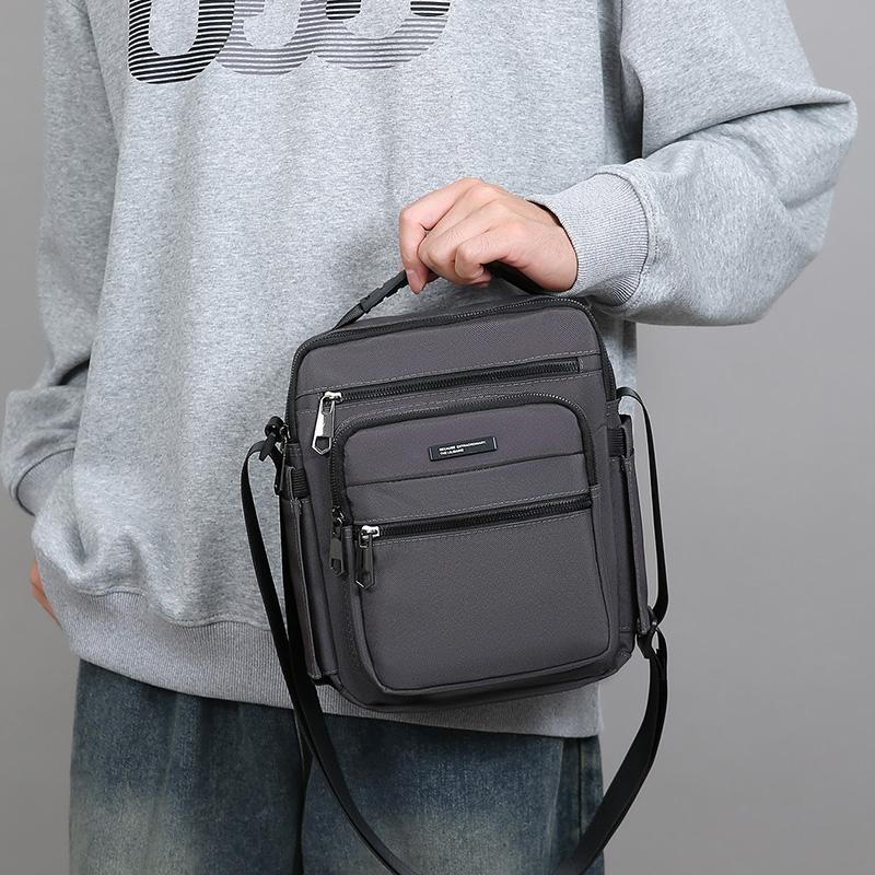 Men's Business Handbag Multi-Layer Large Capacity Shoulder Crossbody Bag