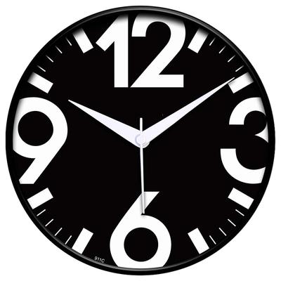 12-inch Designer Plastic Analogue Round WallClock for Home, Kitchen, Living Room, Bedroom, Office (30 Cm X 30 Cm X 6 Cm)