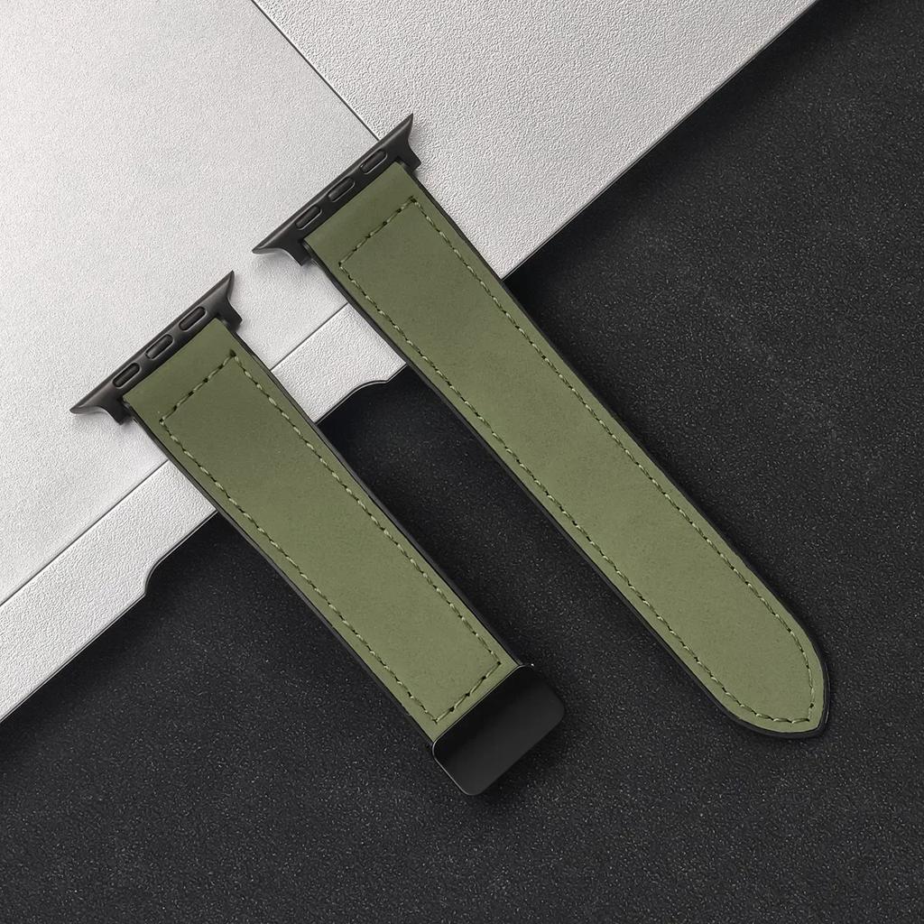 Silicone Leather Strap For Apple Watch Band 49/44/42/45/38/40/41 Accessories Bracelet for iWatch Ultra Series 10 9 8 7 SE 6 5 4