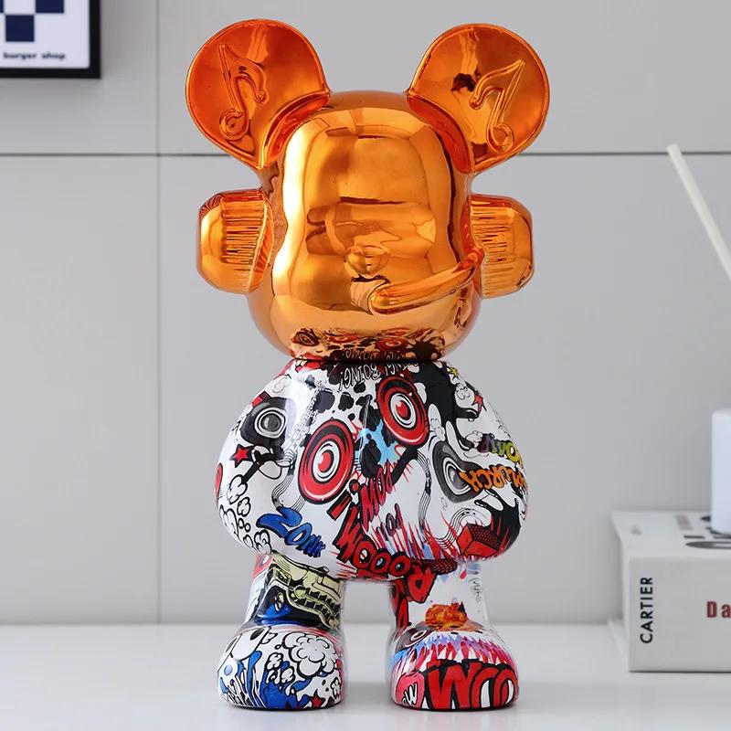 Colorful Fashion Bear Piggy Bank Animal Statue Modern Living Room Home Decoration Gift