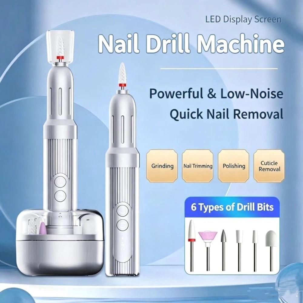 durable Nail Drill Machine Rechargeable Nail Polisher Nail Kit Electric Nail Grinder  Nail Tools
