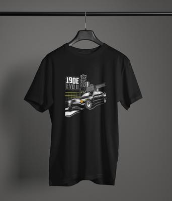 190E Fan Art Tričko 100% Bavlna Mercedes W201 Evo Grafické Unisex Tričko