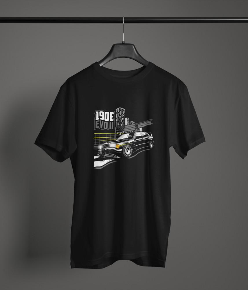 

190E Fan Art T-Shirt 100% Cotton Mercedes W201 Evo Graphic Unisex Tee L