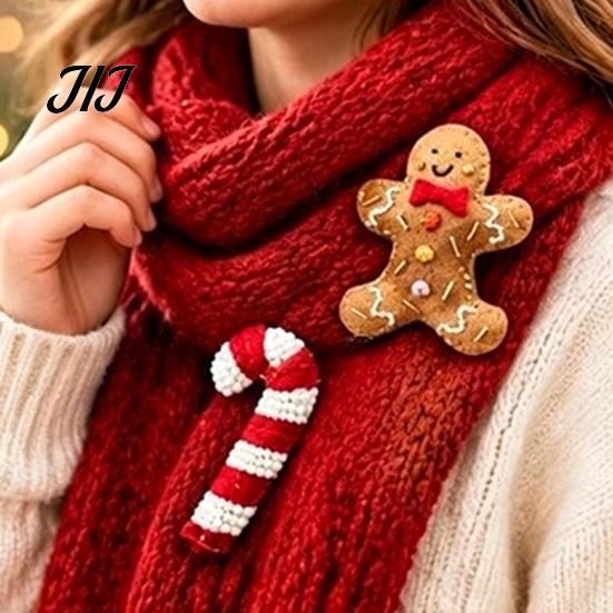 3D Embroidery Patch Christmas Felt Brooch Kit for Beginners, DIY Decorative Pins Set with Tools, Creative Sewing Projects Handmade Art Crafts Festive