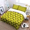 3Pcs Softball Bedding Set Bright Yellow Softballs Print Duvet Cover + 2 Pillowcases bedroom Sports Team Decor
