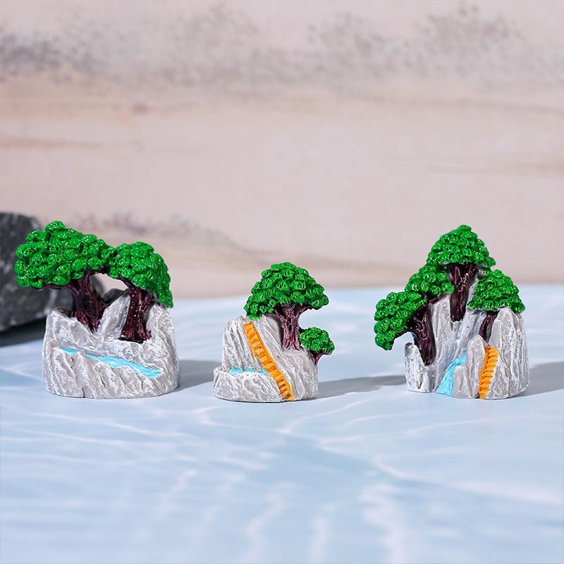 Mini-Landschaft Künstlicher Steingarten mit Moos DIY Gartendeko Kreative Zierfiguren zur Heimdekoration Eingangsbereich Schreibtischdeko