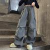 Girls' 2025 Spring/Autumn Cargo Pants: Wide-Leg, Straight-Leg, Loose-Fit for Big Kids