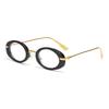 European and American Personalized, Fashionable, and High-end Street Photography Sunglasses UV400 Oval Metal Small Frame Glasses