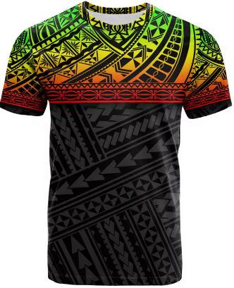 Fashion Polynesian 3D Printed T-Shirt Men's Summer Short Sleeve Hawaiian Crew Neck T-Shirt Casual Top