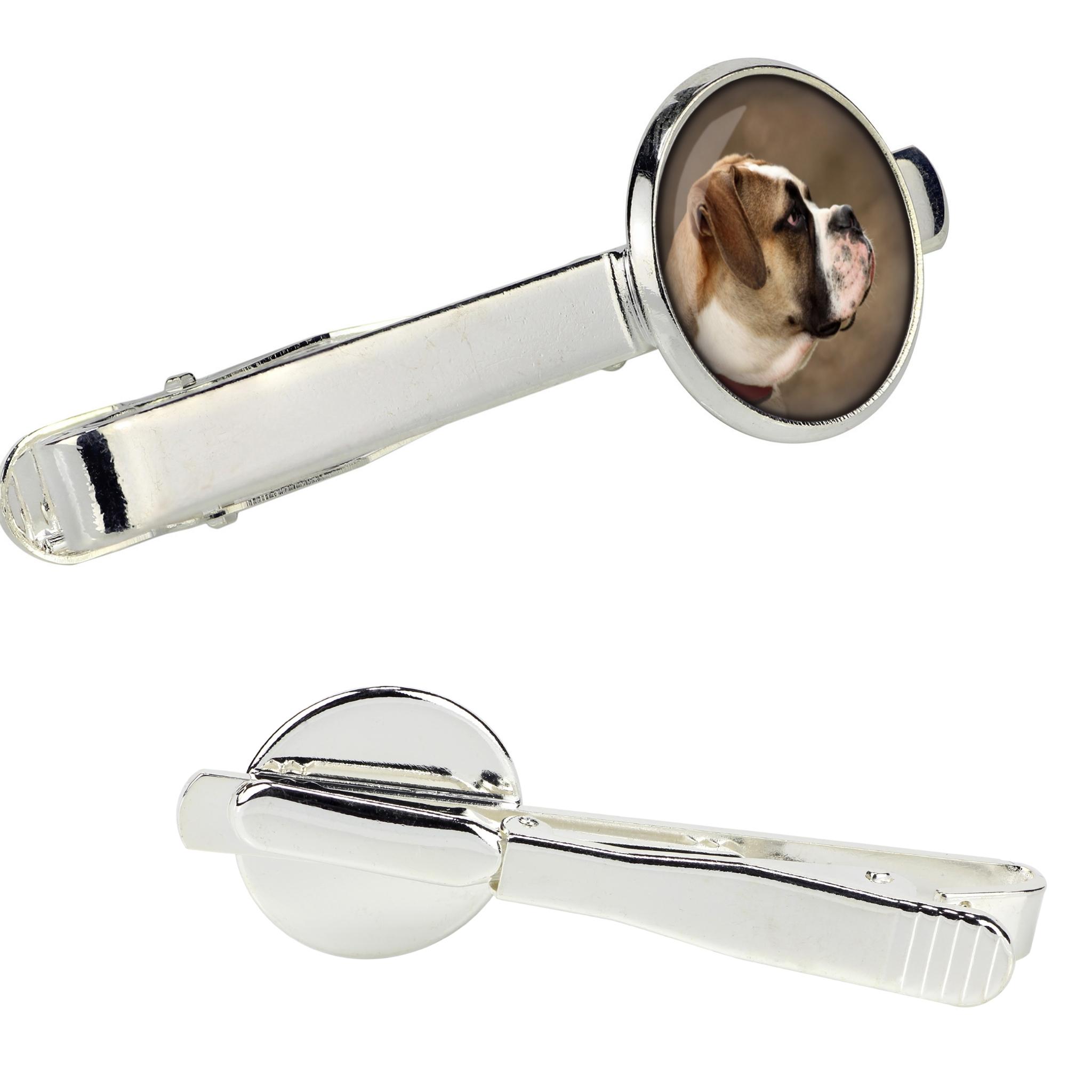 

American Bulldog, Old Country Bulldog - tie clip in a box, stylish tie, personalized jewelry from the Art-Dog brand