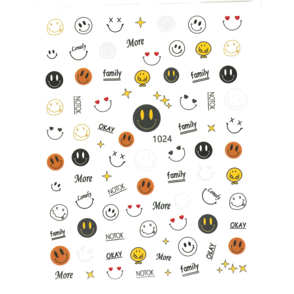 Naklejki Do Paznokci Cienkie Samoprzylepne Emoji Nr 1024