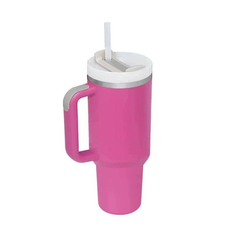 40oz Tumbler with Handle Straw Thermos Bottle,Stainless Ice Cream Cup Steel Cup Thermal Mug Keeps Cold and Heat Water Bottle
