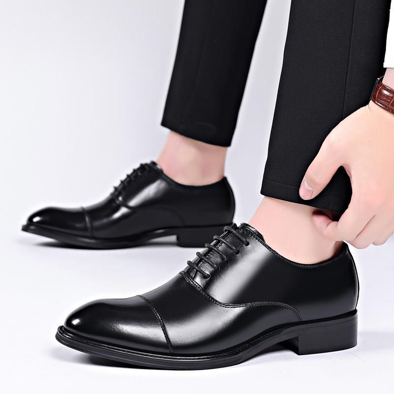 Herren Cap Toe Oxford Schuhe aus Rindsleder - Formelle Leder Business- & Hochzeitschuhe, Britischer Stil, Ganzjahres
