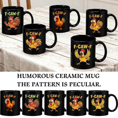 Funny F-Caw-F Chicken FCAWF Mug Fun Tea Cup Gift For Women Men 3.74"*3.15" Cute Cup Gift from Premium Ceramic Material