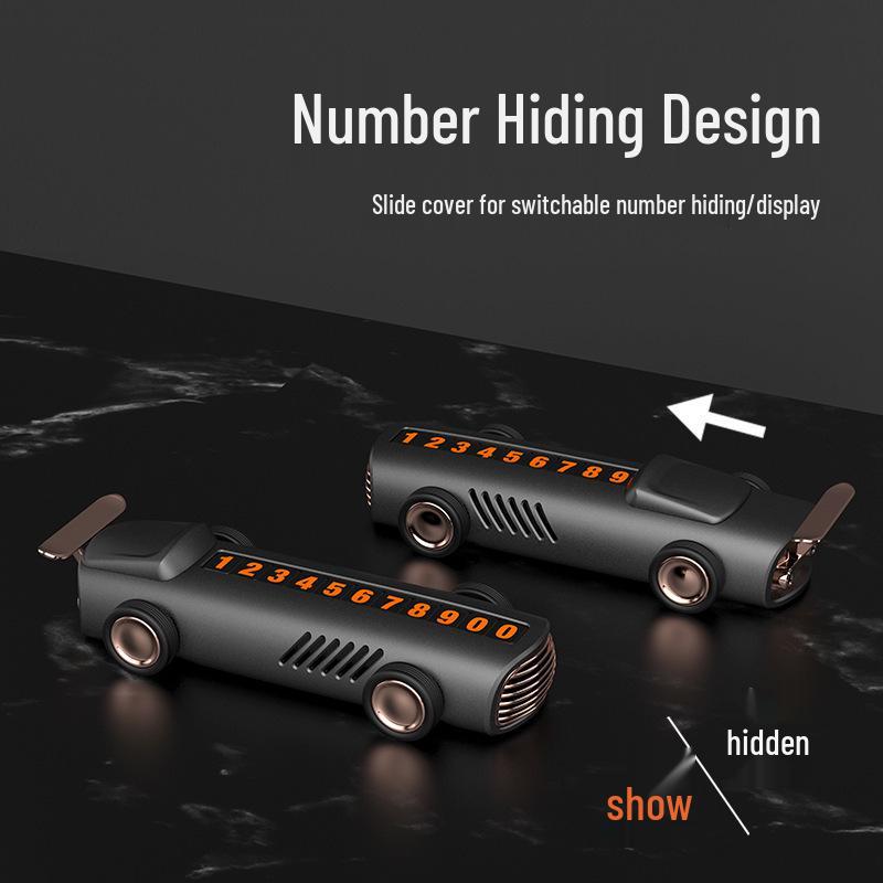 Creative Interior Car Ornament: Temporary Parking Sign, Aromatherapy, Hidden Fluorescent Number