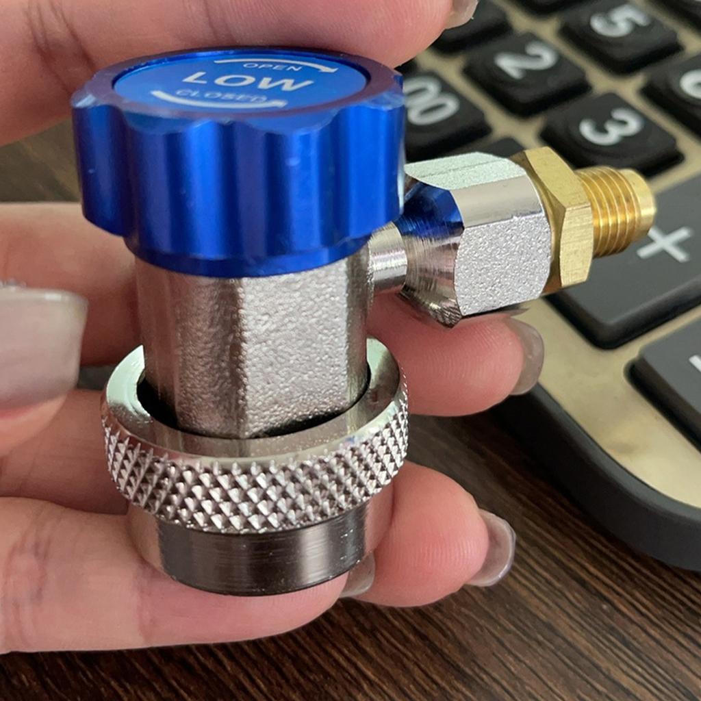 R134A Adapter Set Cooling Systems Maintenance Set High and Low Pressure Quick Coupling Adapters Set Brass Texture