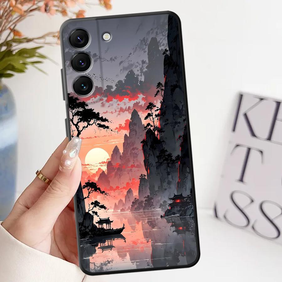 Ink Art Print Japanese Landscape Mountain Case for Samsung Galaxy A73 A51 A32 A22 A24 A55 A41 A53 A35 A23 A25 A71 A52 A36 A26
