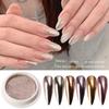 Explosions Titanium Magic Mirror Powder Nail Polish Glue Hook Edge Solid Mirror Powder Gold Silver Nail Jewelry