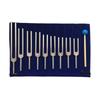 9-delige Solfeggio Stemvorken Kit 174/285/396/417/528/639/741/852/963Hz Genezende Vorken Set met Siliconen Hamer en Tas Zilver/goud