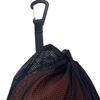Single Football Bag Mesh Basketball Bag with Zippers Pocket, Drawstring Back Bag for Basketball Volleyball Storage Bag