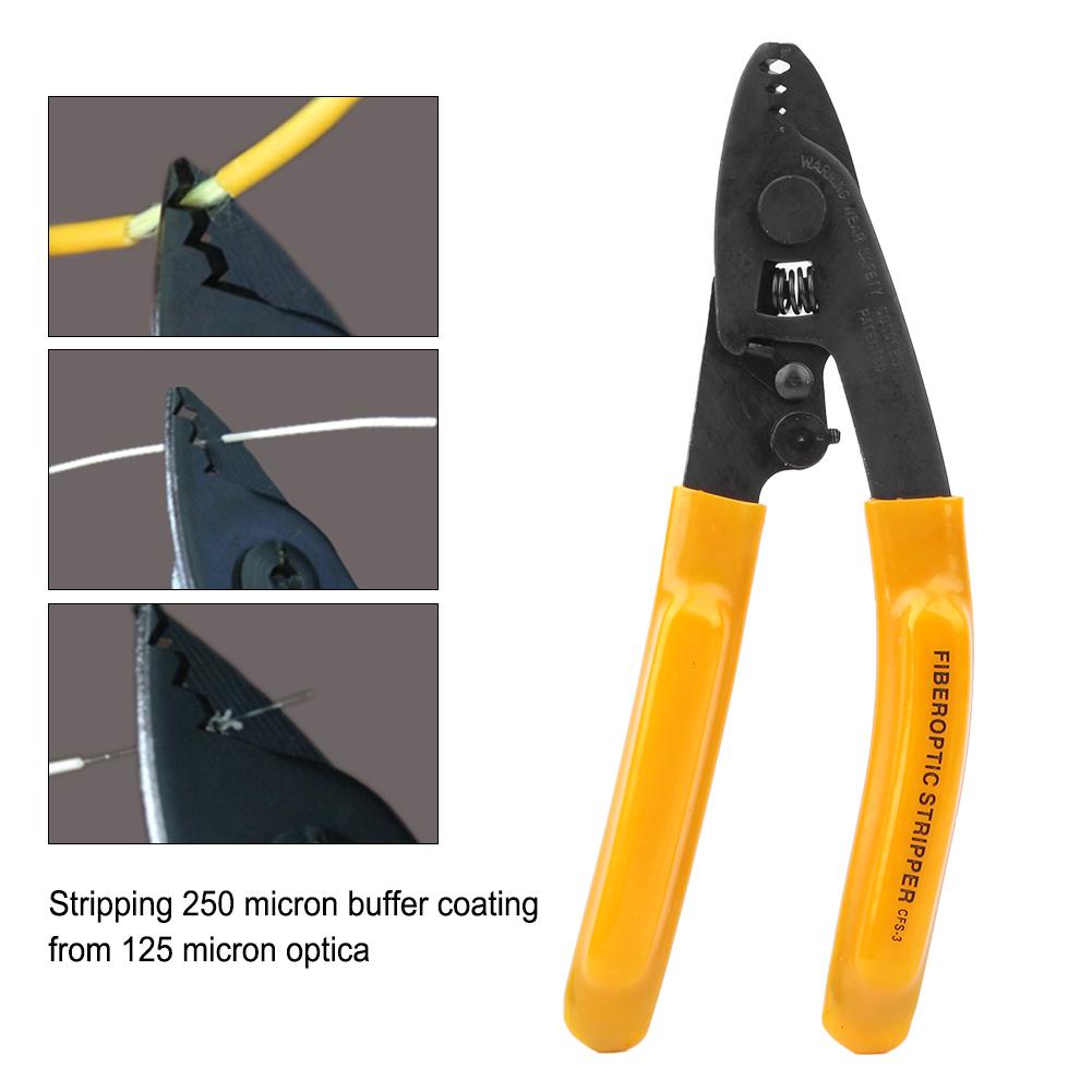Fiber Optic Stripping Pliers 3 Port Hole Ergonomic Hand Stripper with Hex Socket Wrench