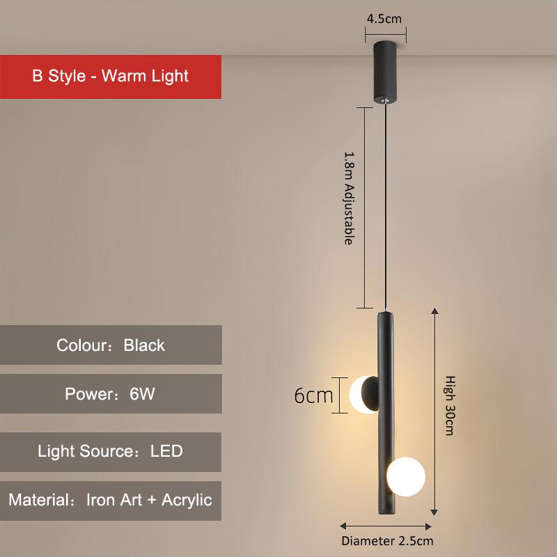 

Современные светодиодные подвесные светильники в скандинавском минималистском стиле для гостиной, ресторана, кофе, подвесной светильник для спальни, прикроватная лампа с точечным освещением 6W