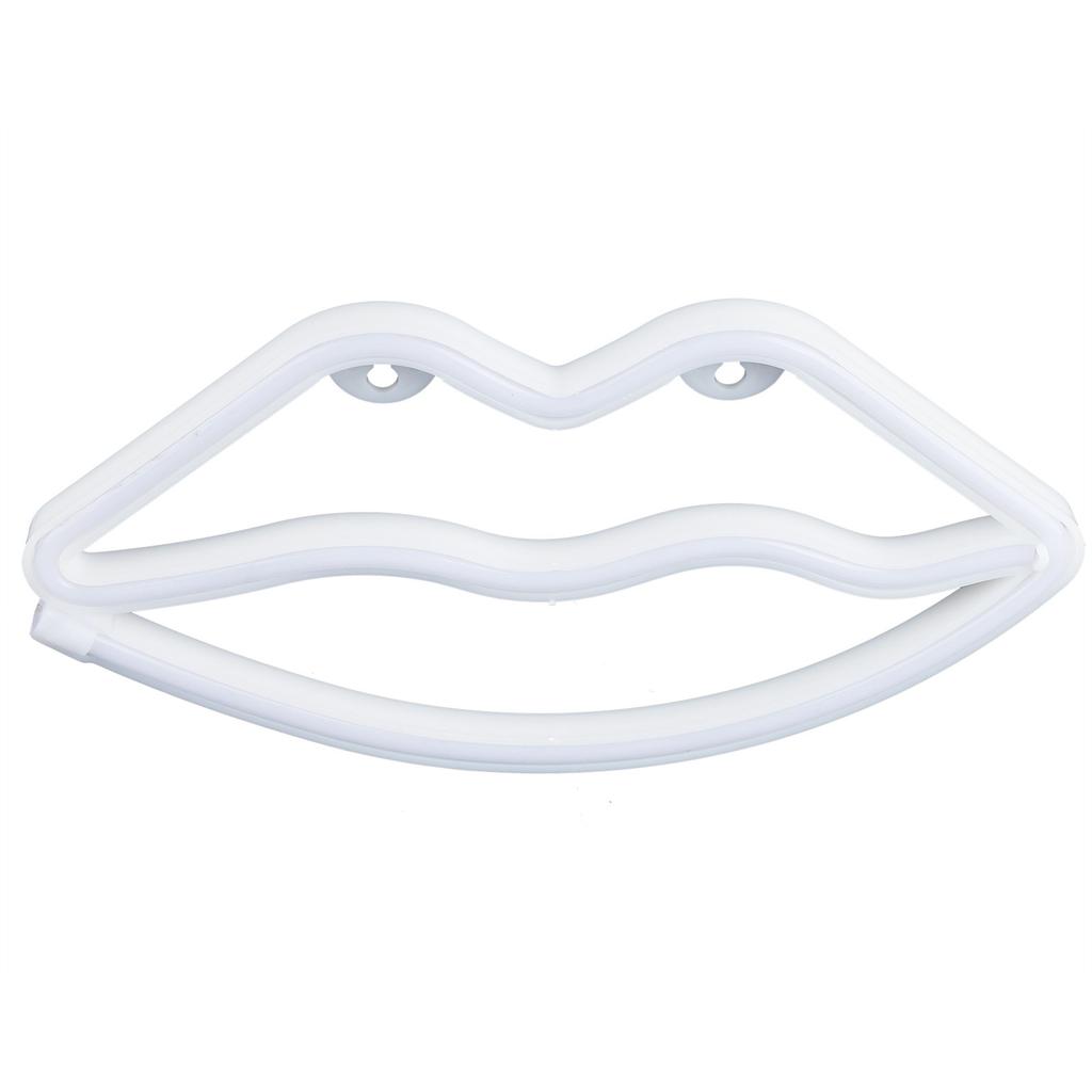 LED Neon Light Lip Neon Sign Night Light for Living Room Bedroom Club Bar USB/Battery Powered Blue