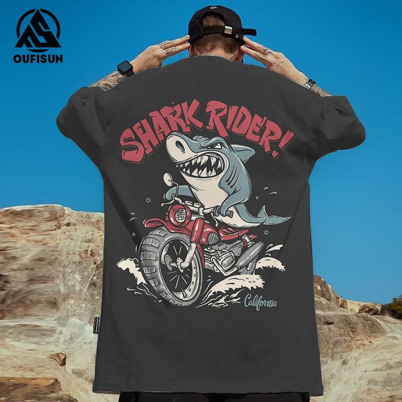 Hai-T-Shirts für Männer 3D-Ukiyo-E-Druck Wildes Tier Herrenbekleidung Street Harajuku T-Shirts Lässige kurzärmelige übergroße T-Shirts