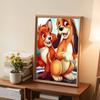Full Round Diamond Painting The Puppy and The Fox  Art Rhinestone Picture Mosaic DIY 5D Cross Stitch Embroidery Home Decoration