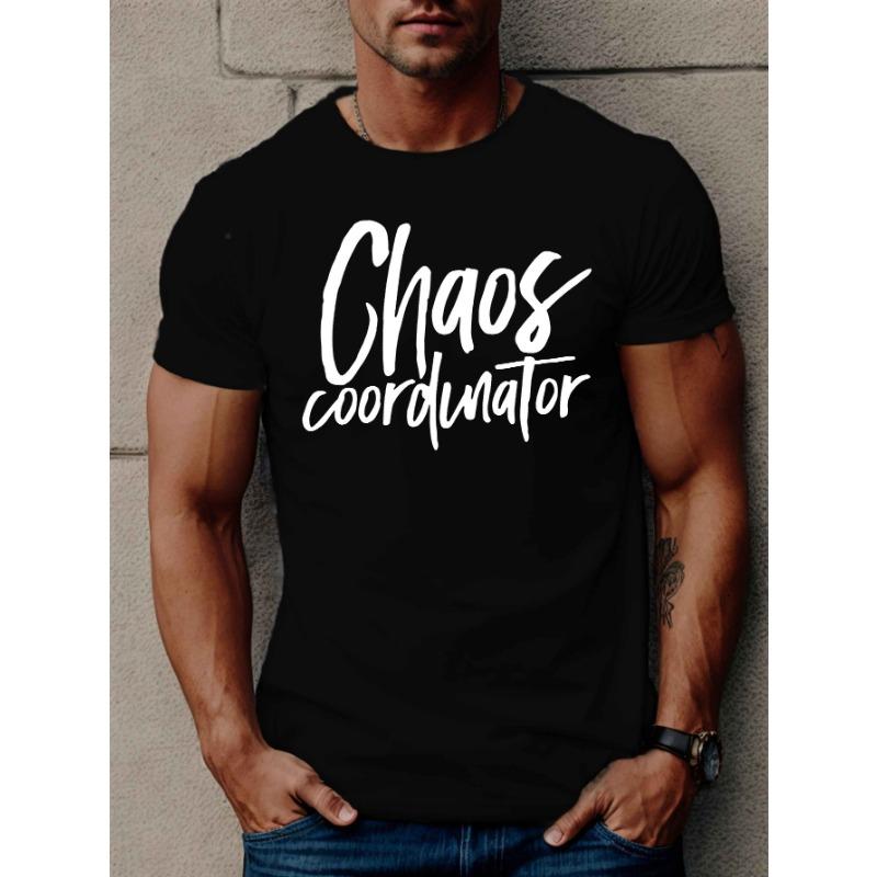 

European sizes Men S Summer T-Shirt with Chaos Coordinator Design S чёрный