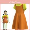 Squid Game Wooden Doll Cosplay Costume Dress Red Green Light Clothing Women