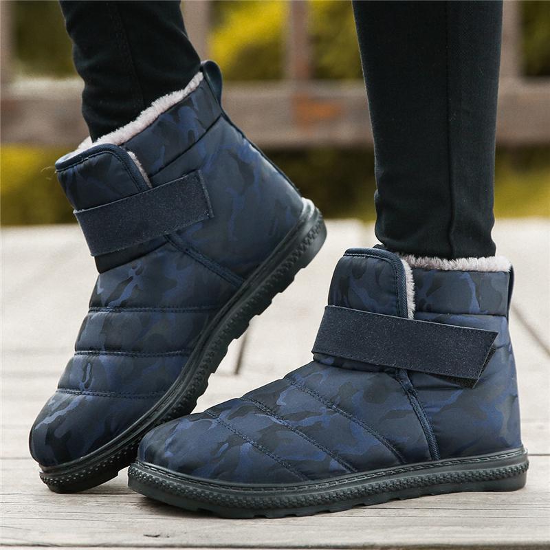 36~47 Mens Women Waterproof Winter Warm Plush Platform Snow Ankle Boots Outdoor Sneakers Male Rubber Boots Work Shoes Footwear