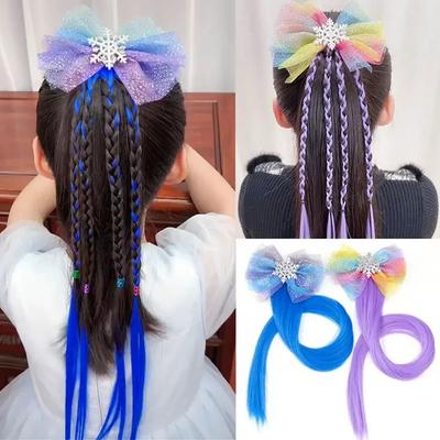 Kore moda çocuk kız ilmek örgülü saç halat degrade headdress kız saç aksesuarları